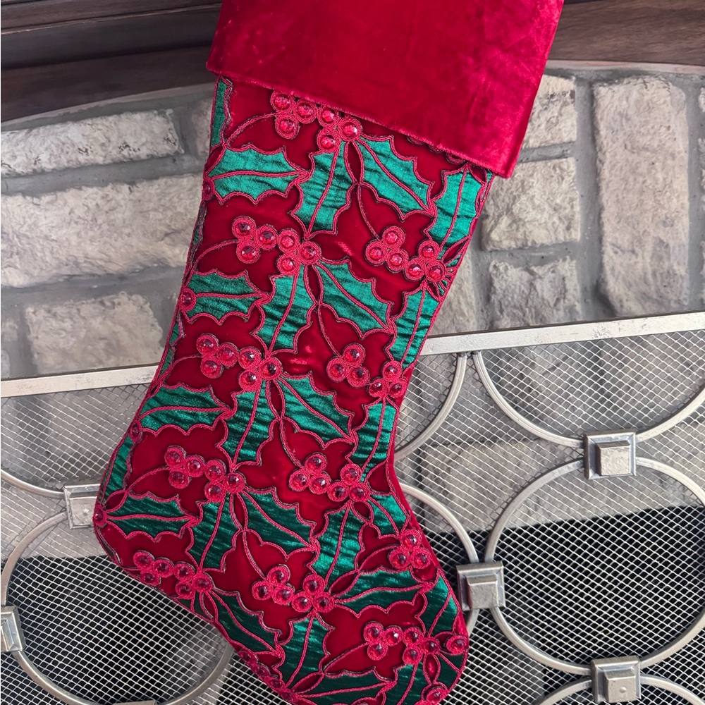 Red and Green Christmas Stocking